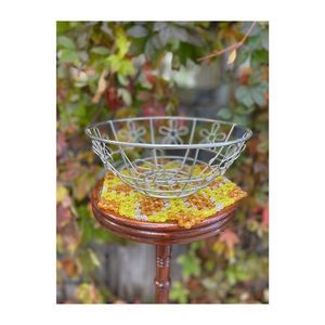 Vintage Floral Mesh Metal Decorative Fruit Bowl Decor Silver Tone